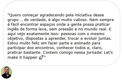 Depoimento de membro da comunidade Doein